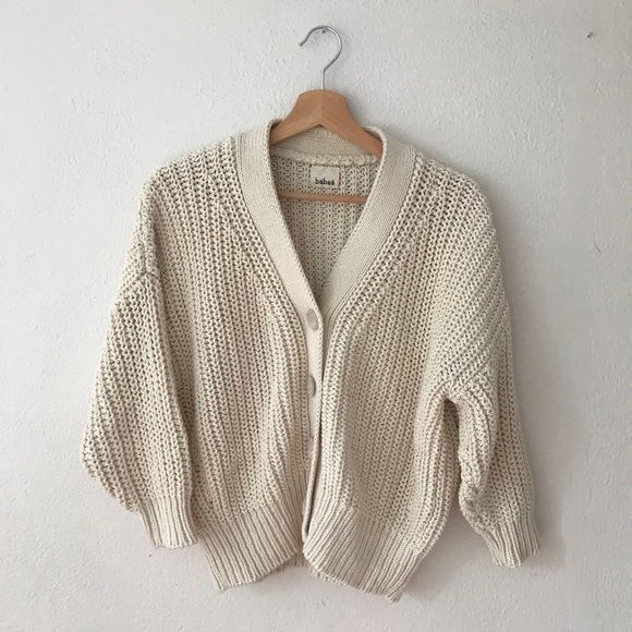 Babaa No. 18 cardigan in natural cotton, one size - Picture 3 of 8